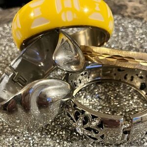 Yellow and Silver Bangle Set